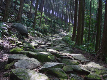 good stone path on Crossing Mt.Yaki-yama trail